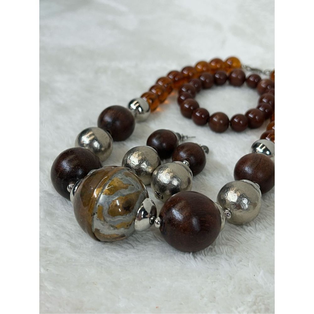 Chunky Style 3 pc set Necklace, Bracelet and Earrings